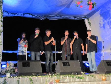 Sprejem udeležencev XII. mednarodnega spusta murskih ladij -Mura 2014, na Gibini 9